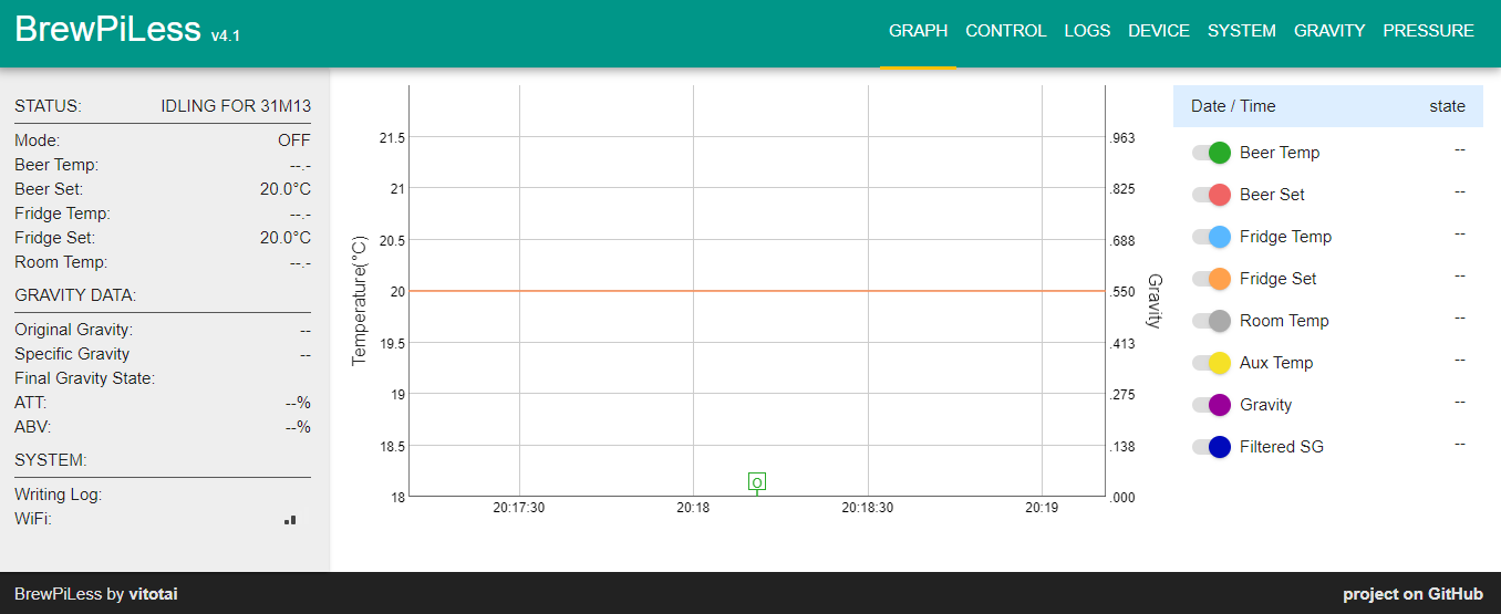 BrewPiLess running on chrome