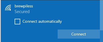 Wifi Network for BrewPiLess